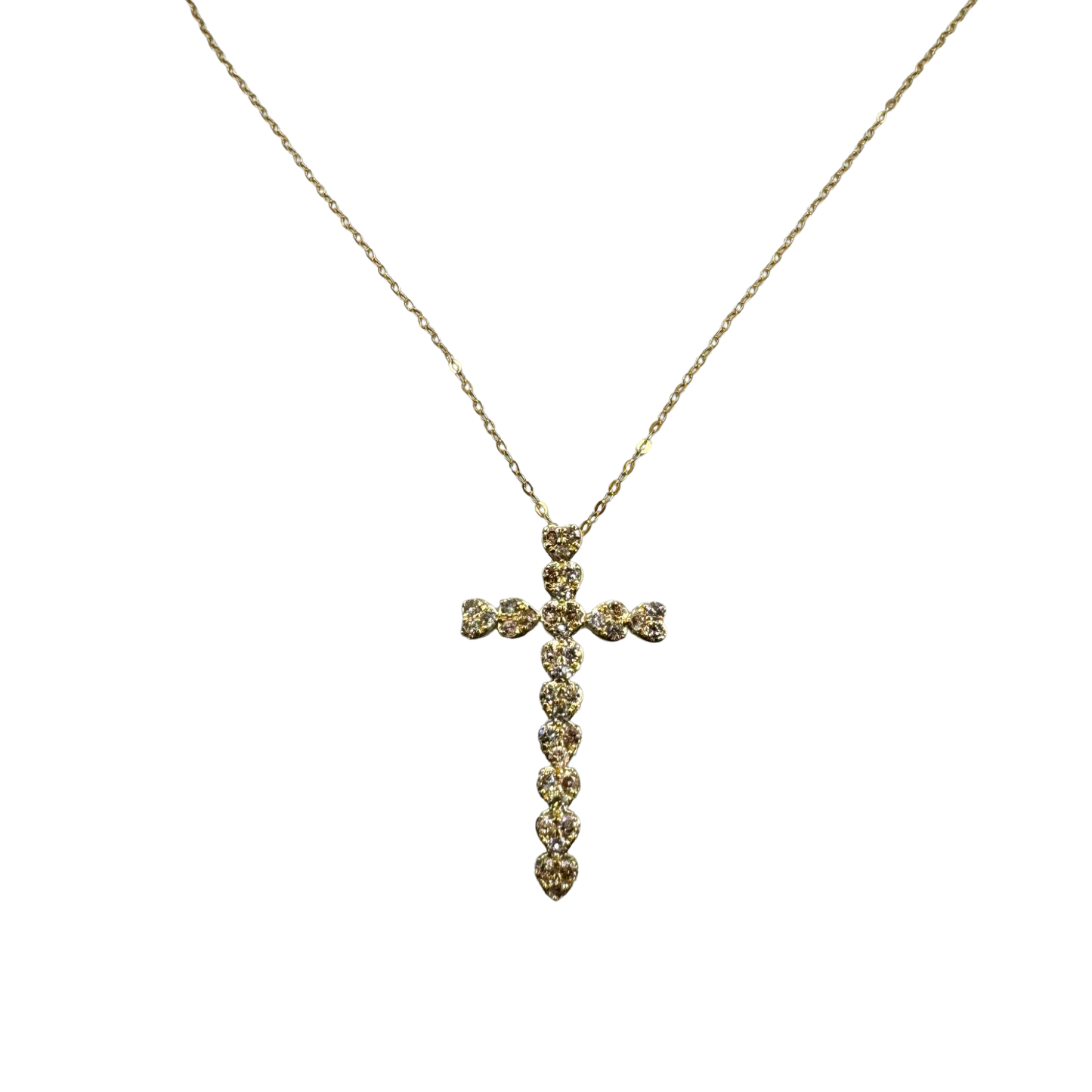 Heart Cross (6ct Face) Necklace YG