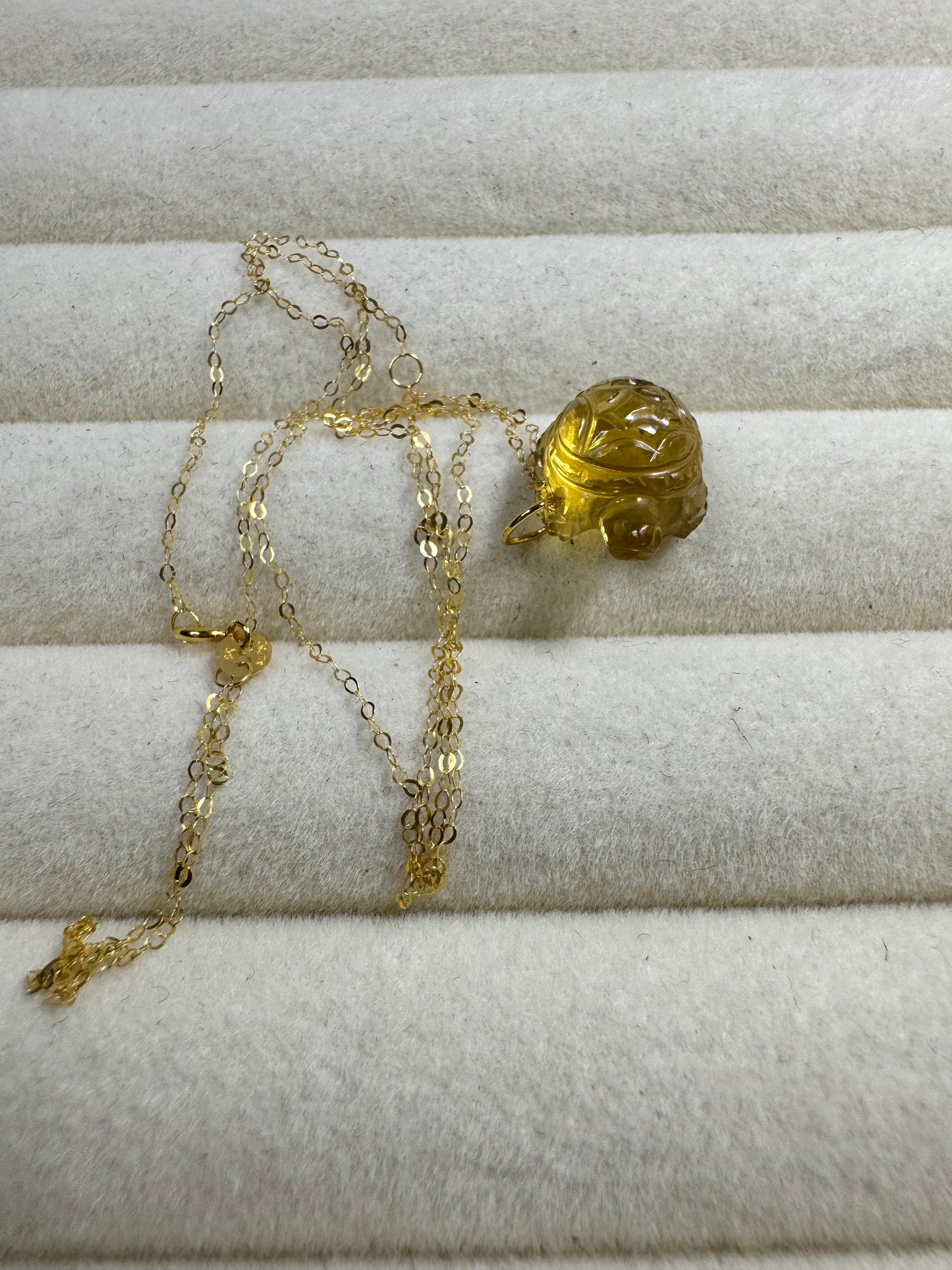 Natural Citrine Turtle Necklace