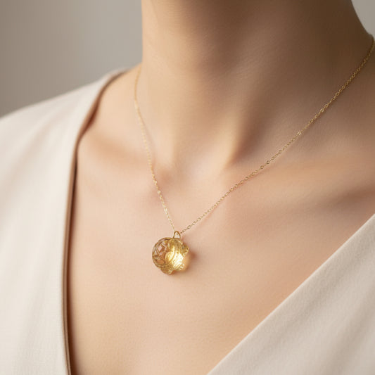 Natural Citrine Turtle Necklace