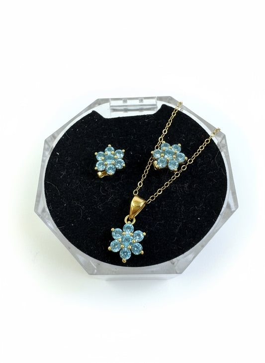 Blue Topaz Flower Set
