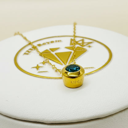 Blue Diamond Solataire Necklace