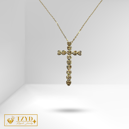 Heart Cross (6ct Face) Necklace YG