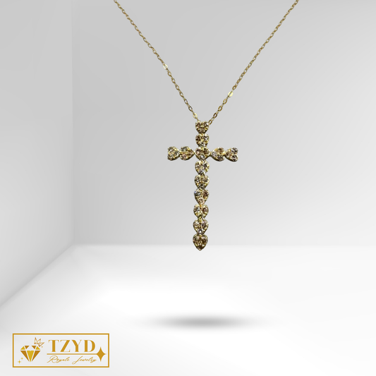 Heart Cross (6ct Face) Necklace YG
