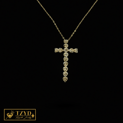 Heart Cross (6ct Face) Necklace YG