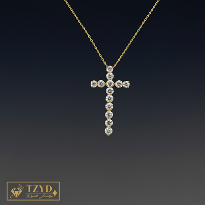 Heart Cross (6ct Face) Necklace YG