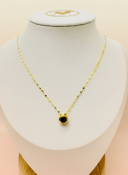 Blue Diamond Solataire Necklace