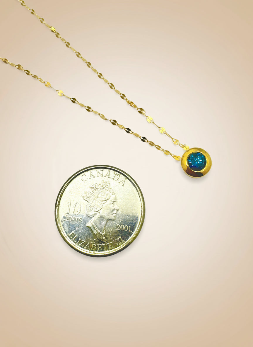 Blue Diamond Solataire Necklace
