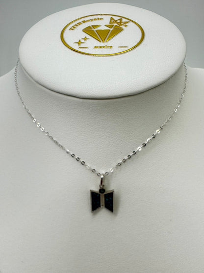 The Door to Dreams: 18K White Gold and Blue Diamond Fan Pendant