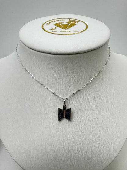 The Door to Dreams: 18K White Gold and Blue Diamond Fan Pendant