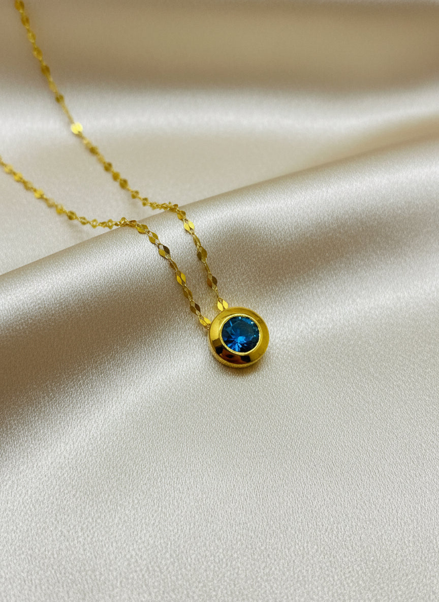 Blue Diamond Solataire Necklace