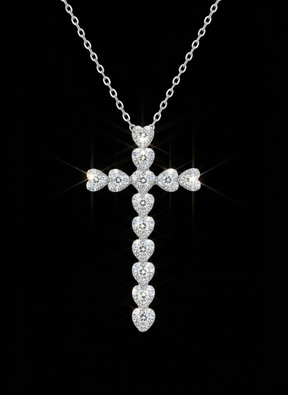 Heart Cross (6ct Face) Necklace YG