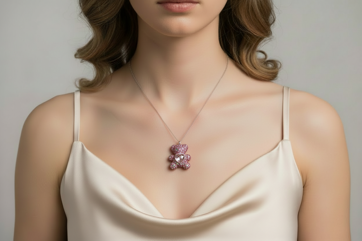 Swarovzki Teddy Pendant
