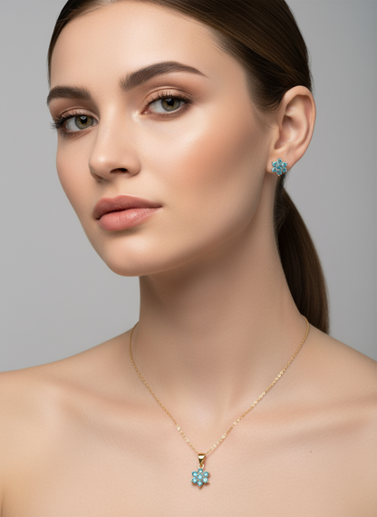 Blue Topaz Flower Set