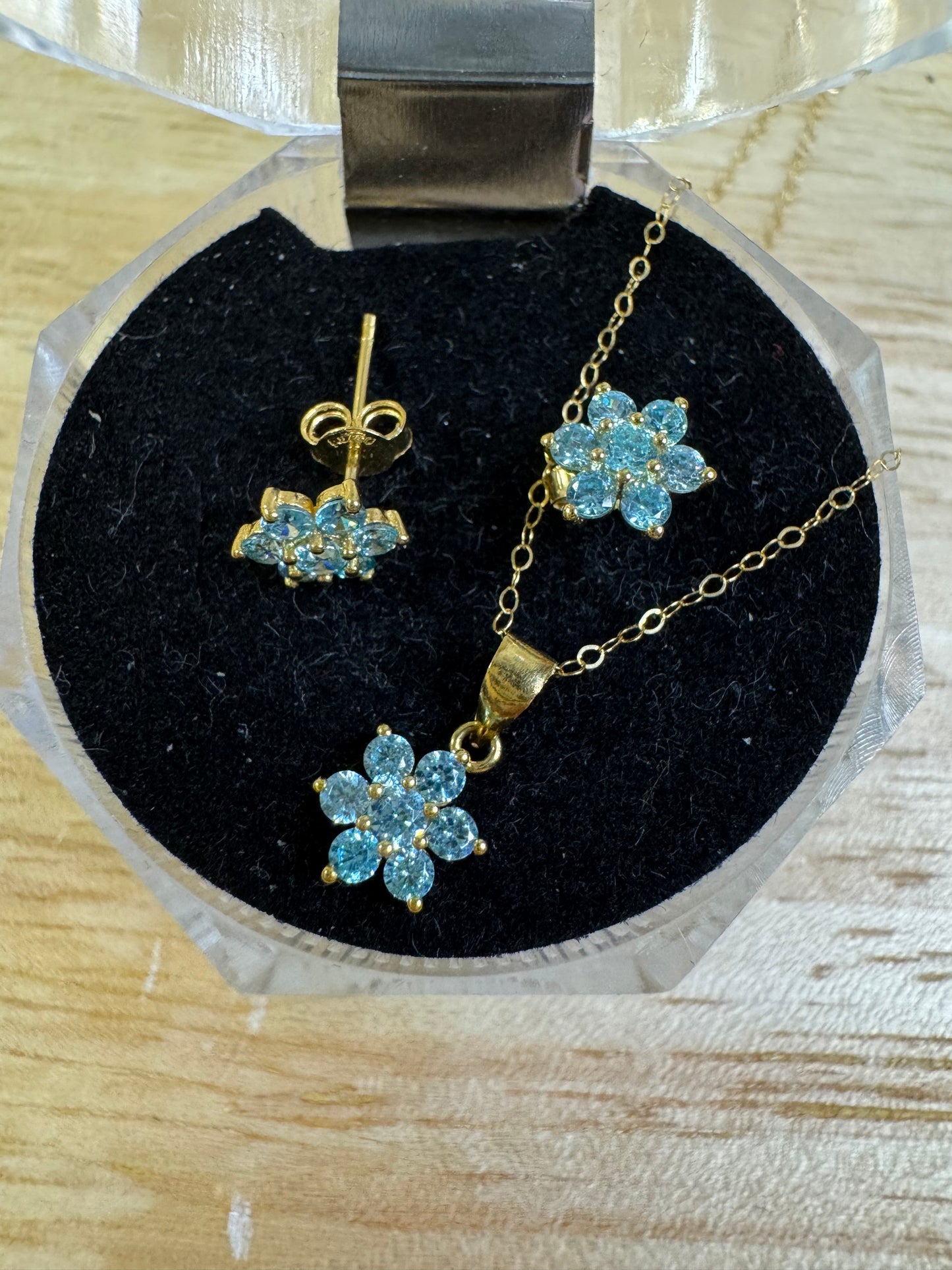 Blue Topaz Flower Set