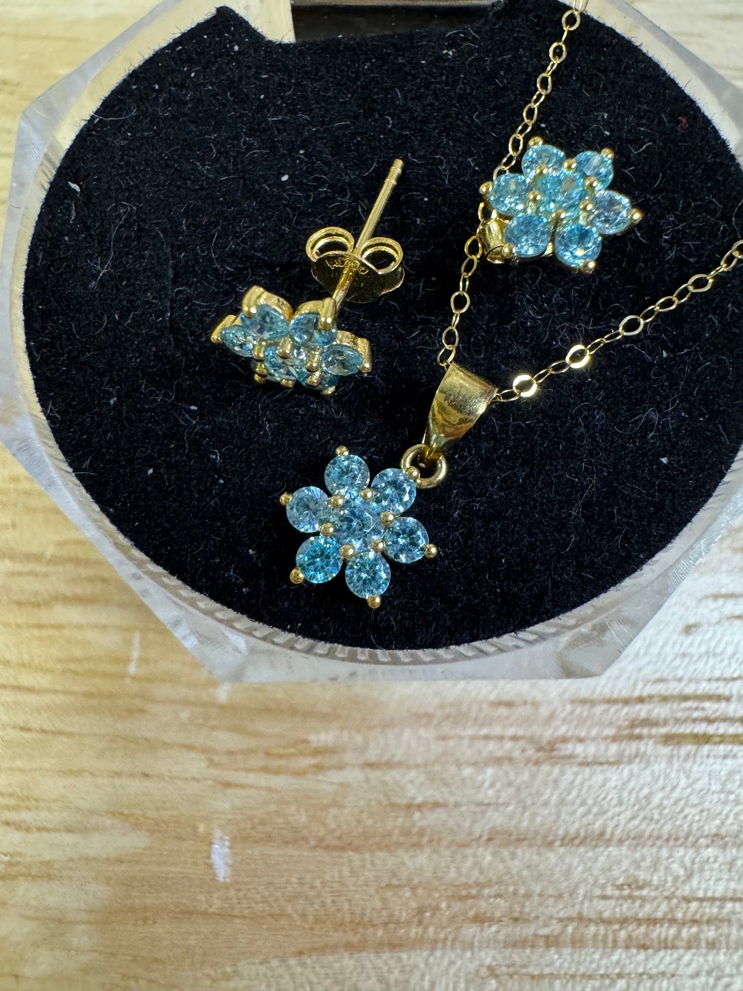 Blue Topaz Flower Set